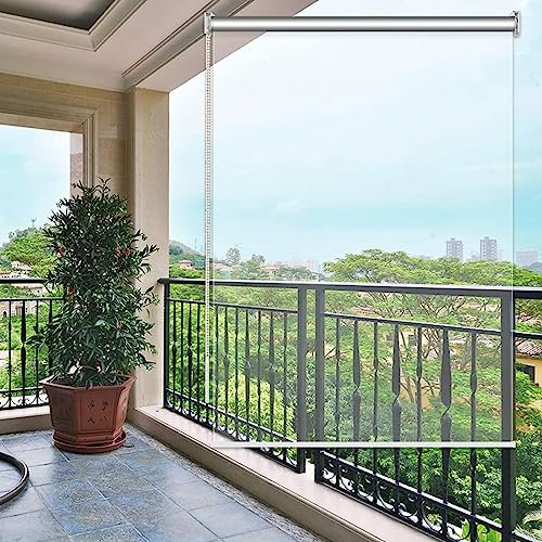 X1NGFU Transparentes Wasserdichtes Rollo,PVC Kunststoff Regenschutz Fenster Rollos,Seitenzug-Rollo Aus PVC,Outdoor Pergola Rollo Vorhänge,für Terrasse,Pavillon,Breite X Höhe (150x130cm)