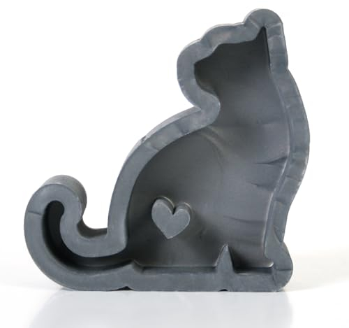 Kreative Feder Handgefertigte 3D Silikon-Form Katze aus hochwertigem Silikon zum Basteln handgegossener Deko-Figuren (S)