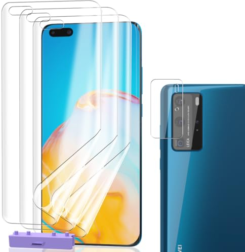 AnnhanT Schutzfolie für Huawei P40 Pro - 3 Stück Weich TPU Displayschutz und 1 Stück Panzer Schutz Glas Kameraschutz Panzerfolie - HD Folie