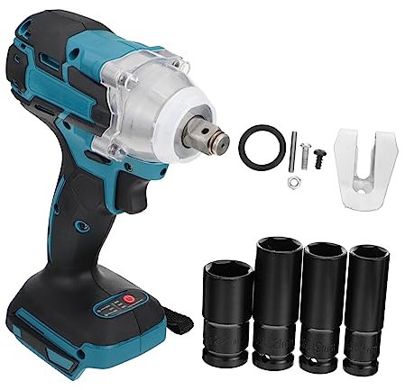 jojofuny Clé à Chocs Rechargeable sans Fil sans Balais 1280w 360-520nm, Démontage Rapide, pour Automobile et Chantier