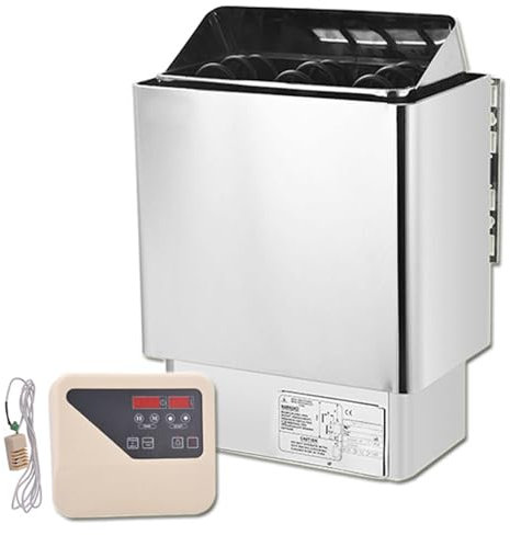 Gvqng Chauffe-Sauna éLectrique, Acier Inoxydable Four De Sauna De 3 à 9 KW, Bain De Vapeur Sec 220 V PoêLe pour Sauna, Chauffe-Sauna éLectrique, PoêLe éLectrique pour Spa,C,9KW