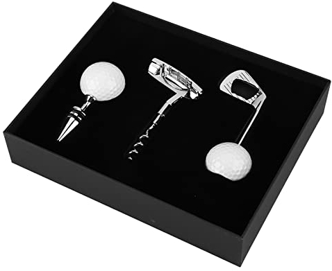 BuyWeek Cavatappi, Set 3 Pezzi Apribottiglie Vino in Lega di Zinco Cavatappi a Forma di Golf per Bar Club