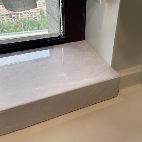 SDFVSDF Fensterbank Hellgraue Fensterbankabdeckung, Rechteckiger Fensterbankschutz mit Fliesenoberfläche, Einfach zu Installierende Abdeckung für Küchenerkerfenster(120x15cm/47.2x5.9in)