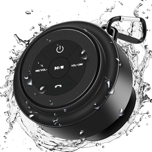 TDLIRH Bluetooth Shower Speaker, Portable Waterproof Speakers with Suction Cup, Wireless Outdoor Speaker for Pool, Camping, Beach, Hiking, Kayaking, Great Gift for Men, Women