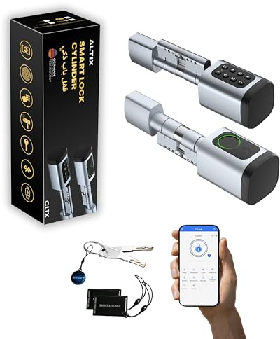 Altix CL1X TTLock Smart Door Lock | Keyless Entry | Fingerprint and Access Code | Bluetooth | DIY Installation | Ideal for Vacation Rentals | Length