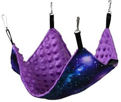 BORN2REST Hängematte für Chinchillas, Mäuse, Ratten, Kaninchen, Meerschweinchen, Kleintier, bequemes Bett, DREI Größen 45 und 30 und 20 Lauren Design (30cm x 30cm, Kosmos)