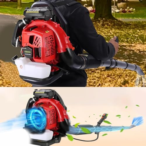 Laubbläser als Rucksack, kabelloser Benzin-Laubbläser als Rucksack, Laubbläser, Staub- und Schneefräse, Windfeuerlöscher mit luftgekühltem Einzylinder-Benzinmotor für die Schnee- und Rasenpflege, St