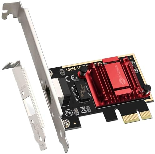 SIMPLETEK - Scheda di Rete Adattatore 2.5G 2.5 Gigabit RJ45 LAN PCIe PXE con Staffa Low Profile LP