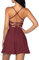 IDOPIP Tenniskleid für Damen mit integriertem BH und Shorts mit Taschen Sexy Schnürung Rückenfreies Golf Athletic Sportkleider weinrot M