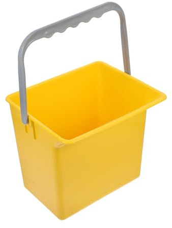 POPETPOP Multi-Functional Cleaning Bucket with Spout and Measuring Scale – Yellow Plastic Home Cleaning Tool for Car Wash and Household Use