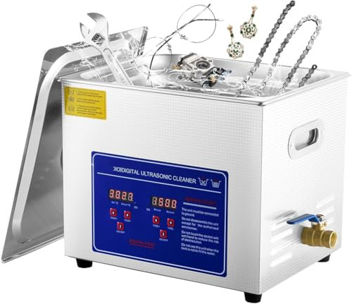 UIGJIOG 6L, Ultrasonic Cleaning Device,Ultrasonic Cleaner Machine 1-30 L Stainless Steel Ultrasonic Cleaning Machine Digital Heating Timer Jewellery Cleaning for Commercial Personal Home Use