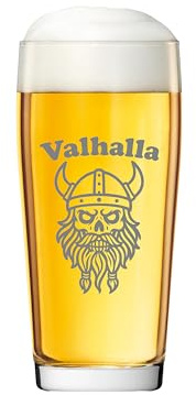 Valhalla Exoda verre à bière gravado Viking 500ml élargie et lavable au lav | Verre à bière, gravure viking, lavable au lave-vaisselle, volume 500 ml, hauteur 18 cm, diamètre 8 cm, pour des moments convi