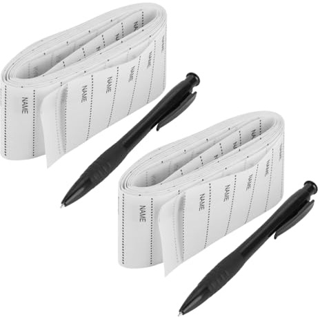 SEWACC 2 juegos de etiquetas adhesivas para nombre: pegatinas de tela reutilizables para ropa - Etiquetas de lavandería lavables en blanco para uniformes de estudiantes y ropa de trabajo (aprox. 200