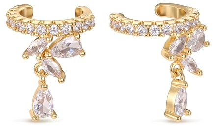 Body Bonita 1 Paar Ear Cuff 16 Karat Vergoldeter Ohrclips Damen Ohne OhrlöCher Fake Helix Conch Piercing Ohrschmuck Ohne OhrlöCher