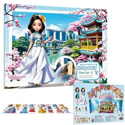 Oldmoom Magnetic Dress Up - Magnetische Aufkleber Prinzessin Papierpuppen Spielset | Lernspielzeug Rollenspiel Für Kinder Mädchen Reisespiele Geburtstagsgeschenk Partymitgebsel