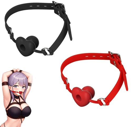 Thlsexy Silikon Mundknebel Mit Luftloch BDSM Gag Für Männer Frauen Paare Bondage Training Mouth Gag Mit Verstellbarem Riemen Deep Throat Training Knebel Fetisch Mundknebel Extreme Sex toy（Rot-S）