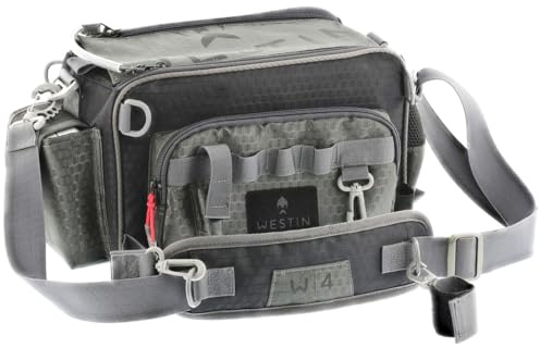 Westin W4 Super Finesse Bag 3 Boxes Medium Titanium Black - Angeltasche, Kunstködertasche, Tasche für Kunstköder, Köderbox, Ködertasche zum Spinnfischen