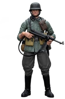 LOKLNEYK Bewegliche Soldaten Figur, 1/18 Maßstab Vintage Militär Soldatenfigur mit Gelenken & Zubehör, Historisches Militär Sammelfigur für Enthusiasten und Jugendliche (Deutsche Wehrmacht)