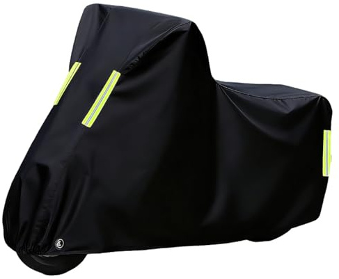 Housse Moto pour Peugeot Django 125 Dark ABS,Housse de Scooter imperméable,Bache Motos Etanche Extérieur & Intérieur Protection en Tissu Oxford 210D avec Bandes Réfléchissantes
