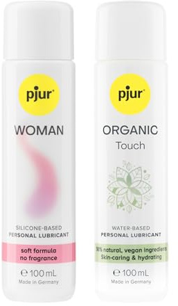 pjur Female Pleasure Gleitmittel Set - WOMAN silikonbasisertes Gleitgel (100ml) + ORGANIC Touch wasserbasiertes Gleitgel (100ml)