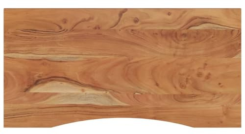 Générique Schreibtischplatte, Massivholz, Akazie, 120 x 60 x 2,5 cm | Komfortabler gebogener Rand, glatte Oberfläche, leicht zu reinigen, vielseitig einsetzbar als Schreibtisch oder Tisch