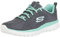Skechers Women's Graceful Get Connected Sneaker, Charcoal Mesh Green Trim, 5.5 UK