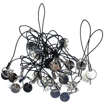 Miniblings 20x Handyanhänger Handyschmuck Schmuckzubehör schwarz silber | Zum Kombinieren gedacht, gefertigt in Berlin, mit Basteln