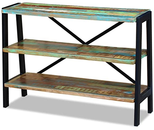 vidaXL Sideboard 3 Regalböden Altholz