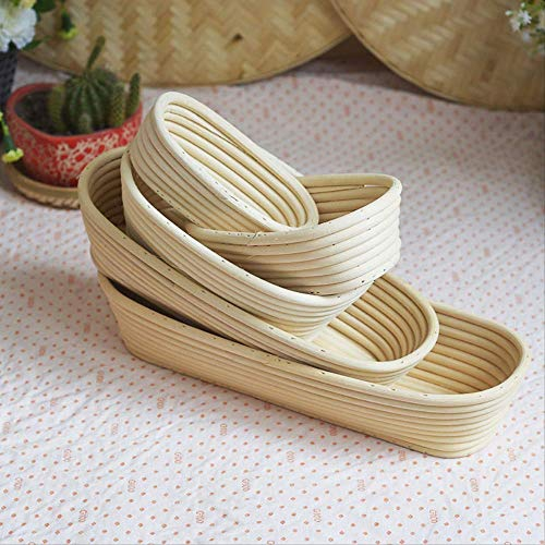 Fermenting Basket for Bread Rattan Beige Handmade Oval Bowl Long Bread Fermentation Mold Fermented Rattan Bask 30 X 14 X 7Cm