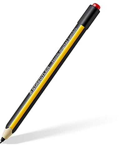 Staedtler Noris digital jumbo 180J 22. EMR Stylus mit weichem Radierer. Eingabestift für Schreiben, Zeichnen und Radieren (4.096 Druckstufen, 0.7 mm Spitze), Gelb-Schwarz