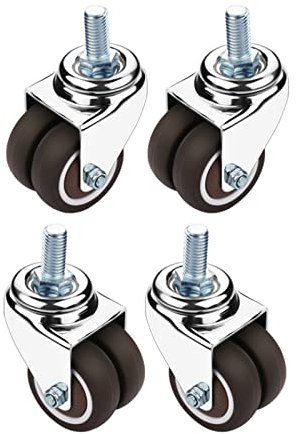 Dapxer Doppelrollen, Transport-lenkrollen Mit Sicherheitsverriegelung, Schwenkrollen Für Möbel, Gummi-lenkrollen, Langlebige Universal-Rollen, Mit M10/m12-schrauben,4nobrakes-38mm/1.5in