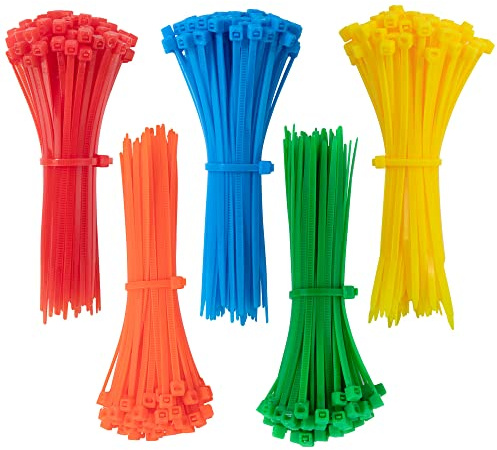 500pcs Zip Ties 95 x 2 mm Multi-Color Cable Ties Nylon Wrap Self Locking for DIY Home Office Garden Garage and Workshop