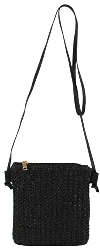LHHMZ Damen Handgemachte Strand Crossbody Handtasche aus Stroh Sommer Strand Umhängetaschen Kleine aus Stroh