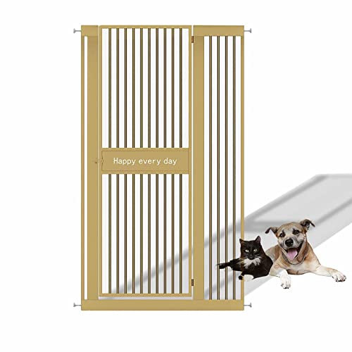 PBZLL Gold Extra breites Haustiergitter für Hunde Katzen, Breitenverstellbar 70-118 cm, 100 cm Extra hohes Hundegitter für den Innenbereich, Druckhalterung (Color : Gold, Size : Wide 102~104cm)