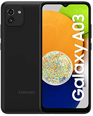 Samsung Galaxy A03 Android Smartphone, 6.5-Inch Infinity-V HD + Display, 4 GB of RAM and 64 GB of Expandable Internal Memory, 5,000 mAh Battery, Black (Renewed)