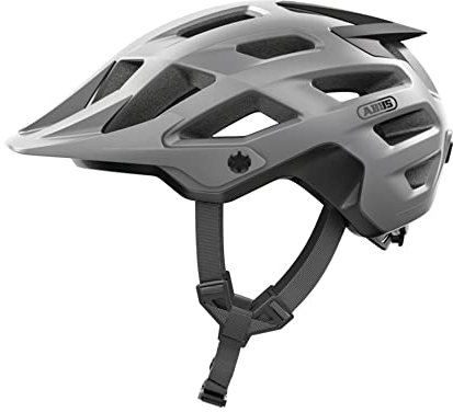 ABUS MTB-Helm Moventor 2.0 - komfortabler Fahrradhelm fürs Gelände - All-Mountain-Helm - für Damen und Herren - Silber, Größe M