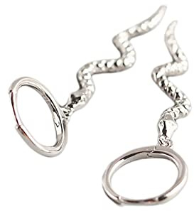 Boucles d'Oreilles Femme Argent Massif, Boucle d'Oreille Pendante Serpent Poli Boucle d Oreille Mariage