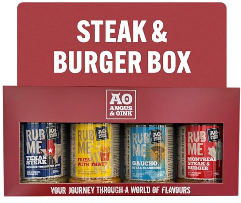 Angus & Oink | Steak & Burger | BBQ Rub Gift Set | Pack of 4