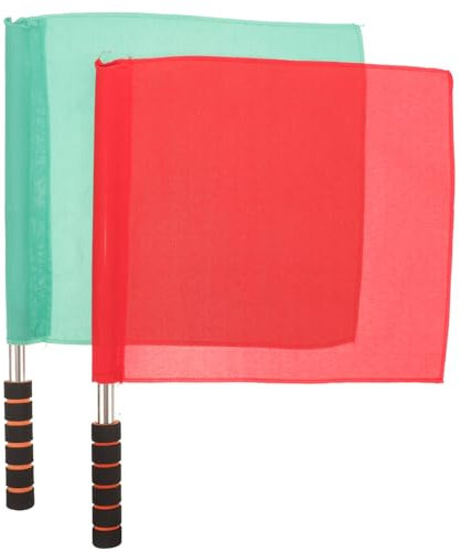 BESPORTBLE 2pcs Referee Lightweight Portable Signal Flags for Soccer Racing Non- Grip for Sports Training Brightly Colored for High Visibility