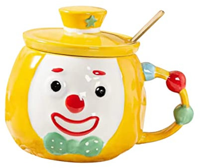 Ciieeo 1set Tazza Ceramica Cartoon Clown Per Ragazzo Ragazza Mug Creativa Da Colazione Design Giocoso Idea Per Decorazione Camera