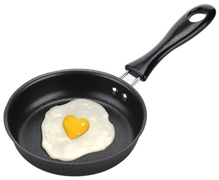 NCONCO 16CM Mini Egg Frying Pan Non- Stick Frying Pan Portable Camping Cooking Omelet Pan with Heat- Resistant Handle Ideal for Single Servings or Cooking for Small Families