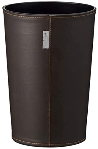 HOLABONITA Leder Mülleimer Papierkorb Schlafzimmer Wohnzimmer Büro Zuhause Kreative Küche Hotel-Weiß (Color : Nero)