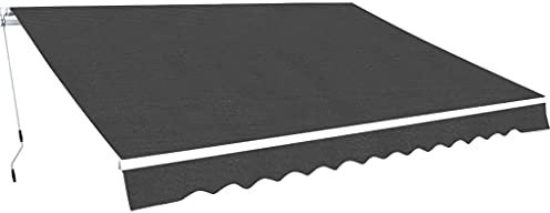 ARKEM Tenda da Sole per Esterno Avvolgibile, Tenda da Sole a Bracci Estensibili con Telaio in Alluminio, Tettuccio Resistente al Sole e Impermeabile e Manovella,Tenda da Sole Pieghevole Manuale 350 cm