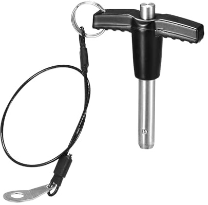 DTGN Kugelsperrbolzen 8mmx20mm(DxL) T-Griff Schnellspannstift - Gut zum schnellen Verbinden und Anschließen von Komponenten - 304 Edelstahl mit Druckknopf - Schwarz/Silber
