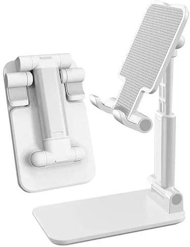 Smartxcessories Adjustable Height Mobile Phone Desk Stand Holder Folding Portable For iPhone Samsung Universal (White)