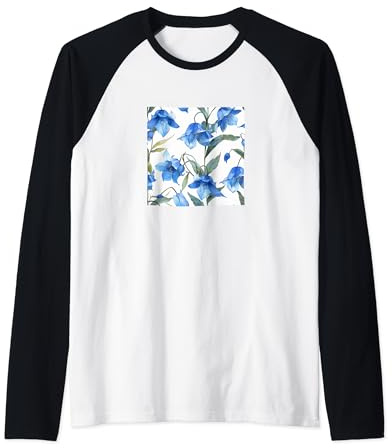 Graphique motif aquarelle fleur jacinthe des bois Manche Raglan