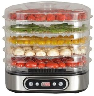 KITCHENCHEF Déshydrateur Inox brossé 450w 5 Plateaux Amovibles