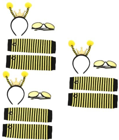 SHERCHPRY 3sätze Bienen Kostümset Mit Stirnband Und Sonnenbrille Für Partys Teiliges Leicht Und Bequem Für Karneval Geburtstagsfeiern Und Festlichkeiten