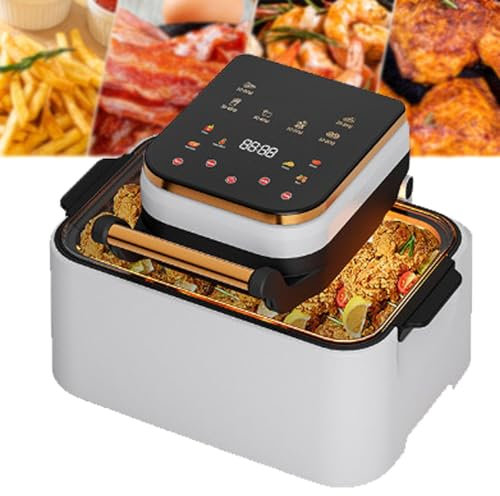 Air Fryer, 12l Visual Air Fryer, 1700w Smart Oven with Digital Touch Screen Oil-Free Fryer, Timing and Temperature Adjustable for Quick and Easy Meals, Easy to Clean Enjoy The Food,White
