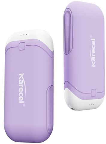 Karecel Handwärmer elektrisch, 2er-Pack Wärmeleitfähiges Silikon-handwärmer, 10000mAh USB Wiederaufladbare Taschenwärmer, 360°-Rundum heizung, Ultra Kompakt, Männer und Frauen, Outdoor, Camping, Golf